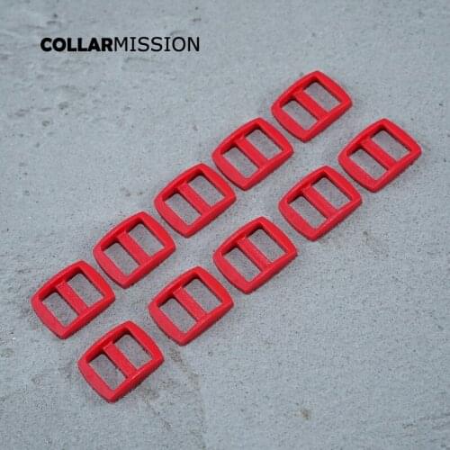 Retailing Rectangce plastic Slider Tri-Glid outdoor backpack straps dog collar accessory 15mm red RZK15SJ16