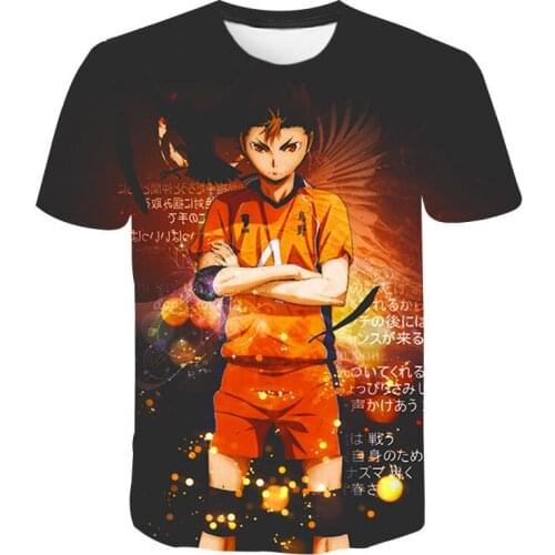 2021 Haikyuu anime roupa shirt for homem clothing streetwear polka dot sleeve shirt men male t-shirt summer koszulki