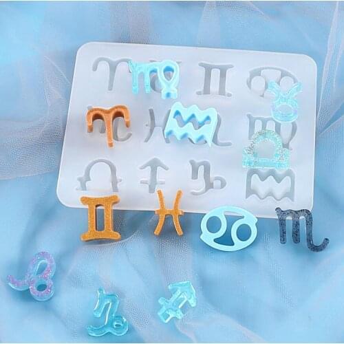 12 Horoscopes Silicone Casting Molds Jewelry Tools For DIY Resin Horoscopes Pendants Keychain Uv Epoxy Art Craft Handmade Making