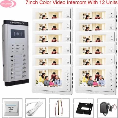 Video Intercom for Apartments Video Intercom 7 inch Color Video Call With Monitor for Door Security Video Door Bell Intercom Kit