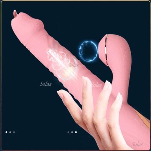Retractable Vibrator Dildo G-Spot Massage Tongue Licking Sex Toys Female Masturbation Licking Clitoris Sucker Adult Products 18