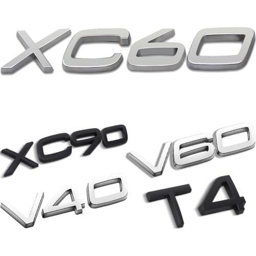 Car Rear Trunk 3D Letters Logo Nameplate Sticker ABS For VOLVO XC60 XC90 V40 V60 S80 S60 T4 Tailgate Badge Replace Accessories