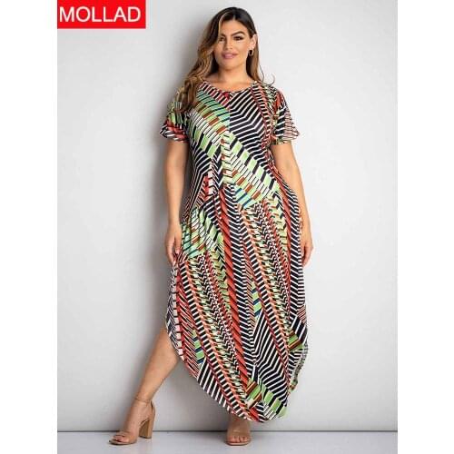 2021 Summer Casual Temperament Womens Pullover Short Sleeve round Neck Swing Dress Factory Wholesale