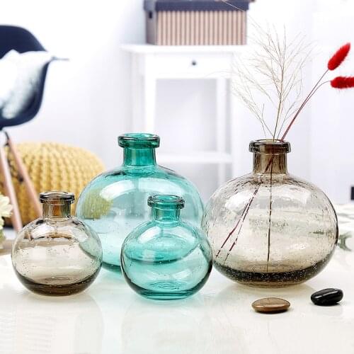 1PCS Multicolor Bubble Glass Vase Handmade Creative Crafts Bottle Decoration Bedroom Table Vase Simple Home Decoration