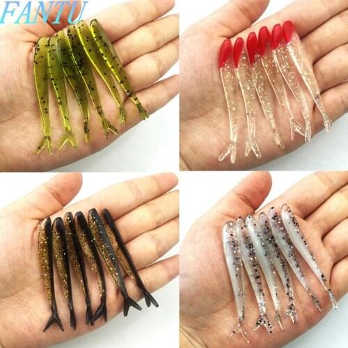 FANTU Artificial Forked Tail Silicone Fishing Lures 1.3g/6.3cm Leurre Peche Silicone Bait Soft Lure Fishing Accessories 10PCS