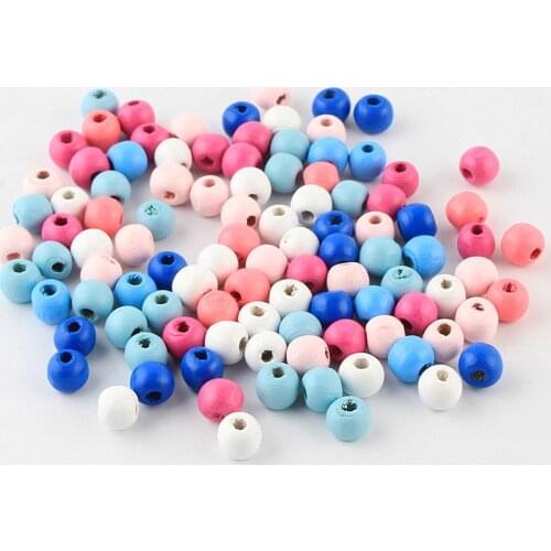 100pcs 10mm Round Wooden Beads Mixed Color Wood Loose Beads for Jewelry Making DIY Necklace Bracelet Accessories perle en bois