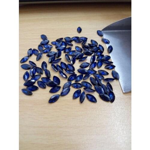 100pcs 114# Maquise Shape Blue Stone 2x4~4*8mmSynthetic Spinel Blue Stone For Jewelry