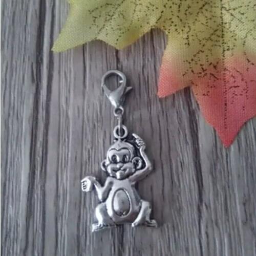 100Pcs New Fashion Cute Monkey Charm Pendant Spiritual protection Necklace Bracelets Jewelry Accessories