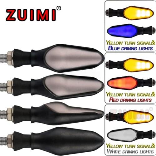 2PCS Universal 12V M10 Dual light color trident LED water turn signal for Yamaha tdm 850 ybrfz16 drag star 1100virago xv535 fz6