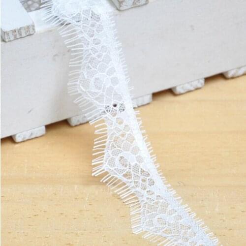 3 Meters White Lace Ribbbon NO Elastic Eyelash Lace Trim 3cm Width