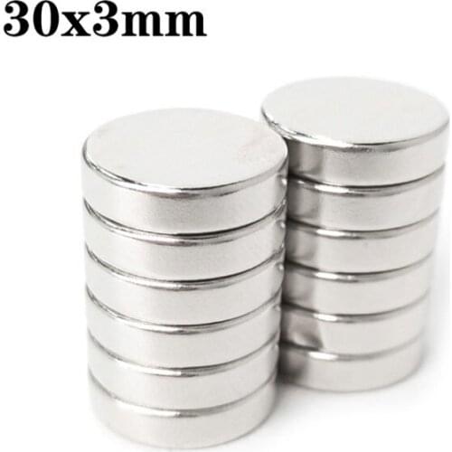 30x3 Mm Strong Fridge Neodymium Magnets Cylinder Rare Earth Magnet 1/2/5/10/20pcs
