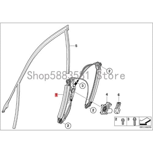 CAR lift bm wE65 730D M57N E65 730I M54 E65 735I lift front door lift bracket electric window lift rear door lift bracket