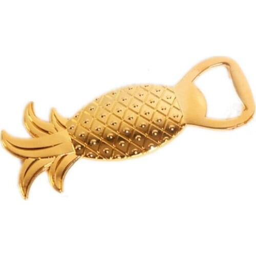Free Shipping 100pcs/lot Gold Tropical Pineapple Bottle Opener Beach Bridal Wedding Favors Souvenir Gifts LX9446