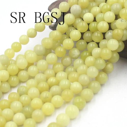 Free Shipping SR 6mm 8mm 10mm Lemon Jade Gemstone Stone Jewelry Making diy Beads Strand Wholesale 15"