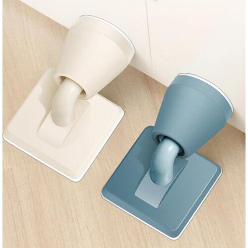 Portable Mute Non-punch Silicone Door Stopper Touch Toilet Wall Absorption Door Plug Anti-bump Door Holder Gear Gate Resistance