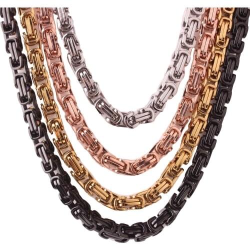 7-38inch Fashion Byzantine Link Chains Stainless Steel Necklaces Or Bracelets 1PCS Mens Womens Jewelry Gifts 4MM 6MM 8MM