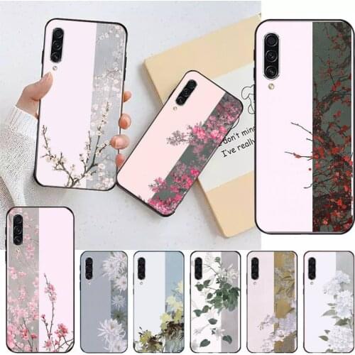 Chinese style Flower pattern Phone Cases For Samsung galaxy S 9 10 20 A 10 21 30 31 40 50 51 71 s note 20 j 4 2018 plus
