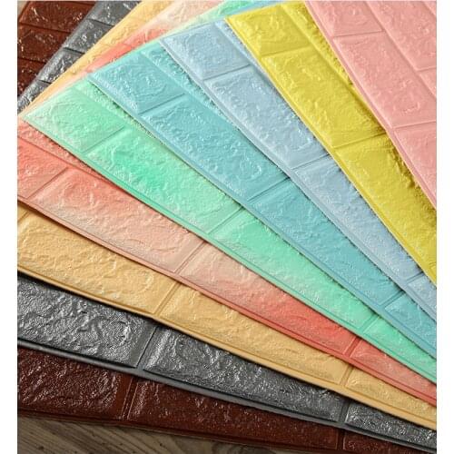 Home Decor 3D PE Wood Grain Wall Stickers Paper Brick Stone wallpaper Rustic Effect Self-adhesive Home Decor Sticker Room