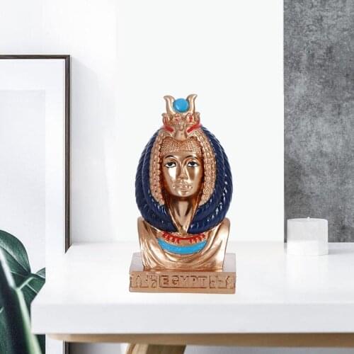 Egyptian Head Figurines Garden Decoration Resin Egyptian Goddess Statue Feng Shui Pendulum Decor Ornament Home Accessories