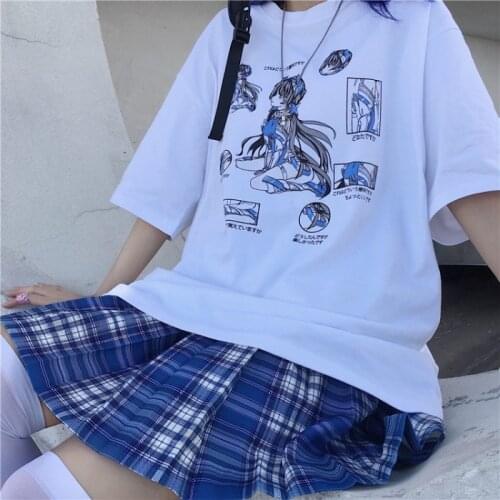 Y2k Anime printed t shirt women 90s Graphic T-shirt Harajuku Tops Tee Cute Short Sleeve animal tshirt Female Tshirts Kawaii goth