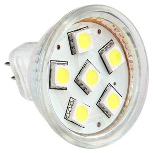 GU4 MR11 DC 12V 6 SMD 5050 LED Light Bulb 6000K - White