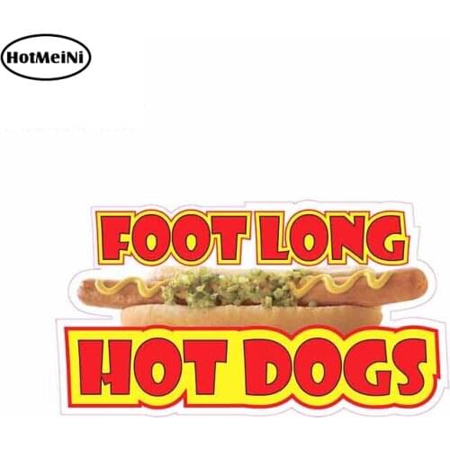 HotMeiNi 13cm x 7.1cm For Foot Long Hot Dog Car Bumper Window Stickers Car Assessoires Car Stickers Decals Vinyl Material