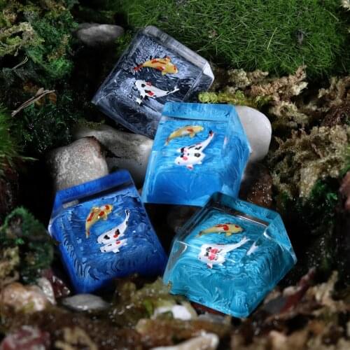 1 piece handmade resin keycap for MX switch mechanical keyboard resin Koi lucky charm key cap SA OEM XDA DOM Cherry profile