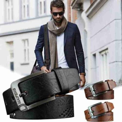 Classic Mens Leather Belt Casual Pin Buckle Waist Belt Waistband Belts Strap Waist Belt