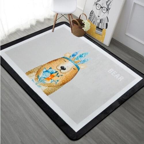 Lovely Animal Printed Carpets For Living Room Kids/Baby Crawl Rugs Bath Kitchen Restroom Non-slip Tapete Child Room Decor Carpet