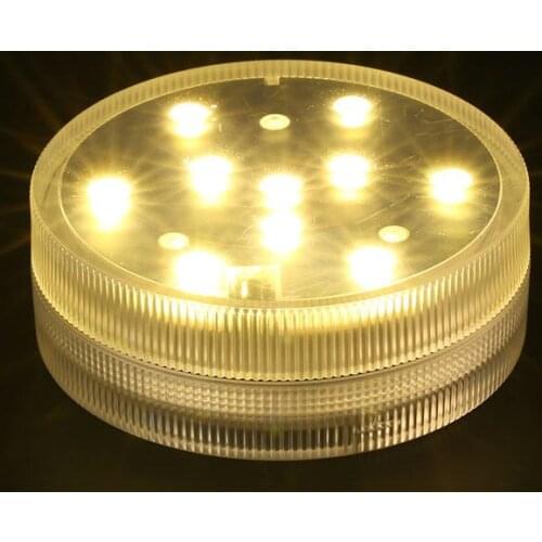 2016 new product 24pcs/Lot Super Bright White Warm White 7CM Round LED Mini Light Base For Wedding Party Events Decor