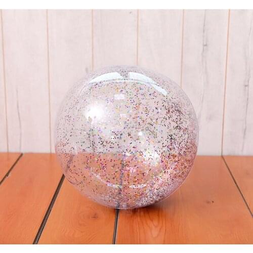 New One Piece Inflatable Transparent Playing Ball Pool Entertainment Sequin Glitter Beach Ball Water Children Girl Funny Toys