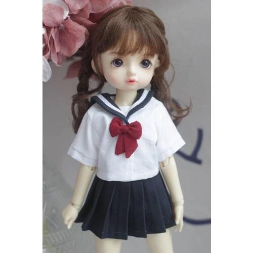 SD/BJD doll clothes cute girl student Sailor suit dress fit ball jointed dolls BJD 1/4, 1/6