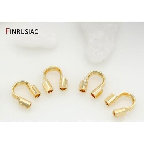 Wholesale 14K Gold Plated Wire Protectors Wire Guard Guardian Protectors loops U Shape Clasps Connector For DIY Jewelry Making