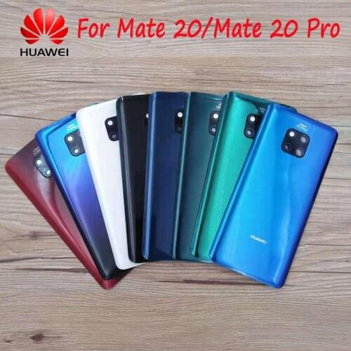 Original Glass Housing Cover For Huawei Mate 20 Back Rear Panel Door Battery Case Repair Parts For Mate20 Pro & Camera Lens+Logo