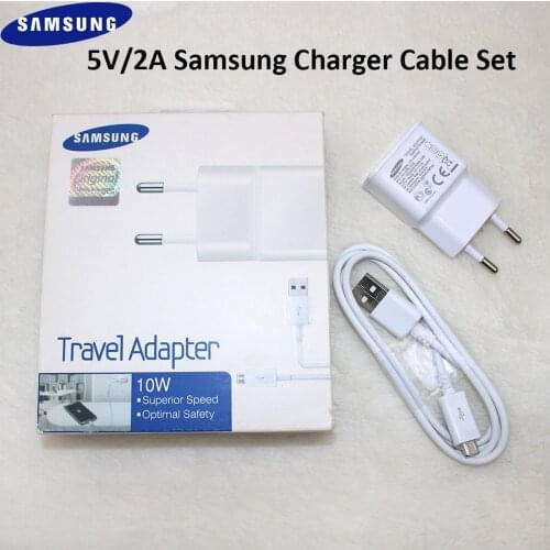 Original Samsung 5V/2A Wall Charger 100/150cm Micro USB Cable EU US Adapter For Galaxy S6 S7 Edge C5 C7 C9 Note 4 5 A10 M20 M30