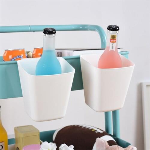 Portable Hanging Storage Basket Organizer Container Case Plastic Bucket Sundries Holder For Kitchen Living Room Bedroom Bathroom
