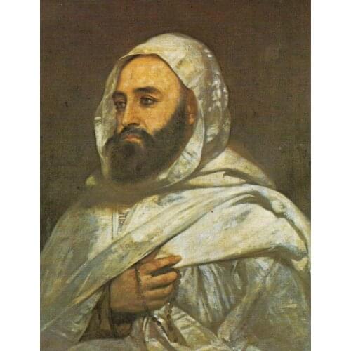 Portrait Famous Oil Painting Reproductions Emir Abdelkader Painting by Jean Baptiste Ange Tissier Wall Decoration Art Handmade