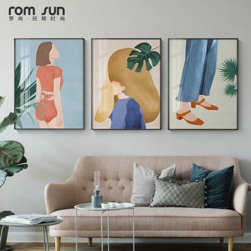 Nordic Summer time canvas painting figure posters and print modern Girls wall art decor pictures for living room bedroom aisle