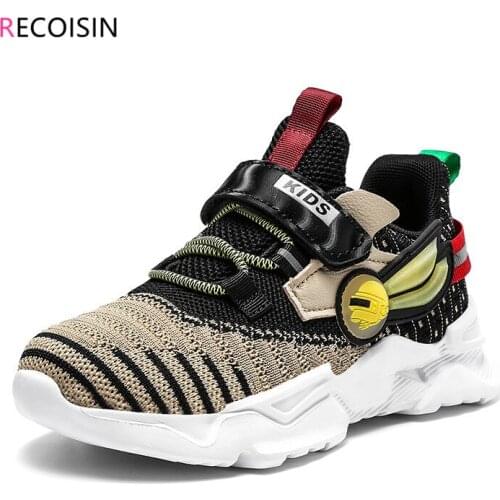 RECOISIN 2020 New Autumn Children Shoes Breathable Mesh Sports Shoes For Boys Fashion Casual Boys Sneakers Kids Running Shoes