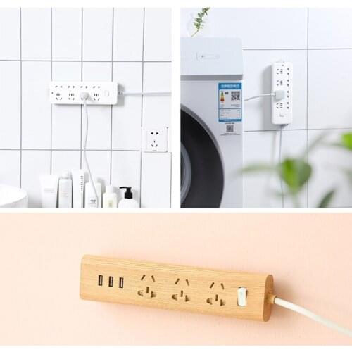 94PF Self-Adhesive Power Strip Holder Fixator Wall Mounted Plug-In Socket Fixer Bracket Stand Punch-Free Cable Organizer for