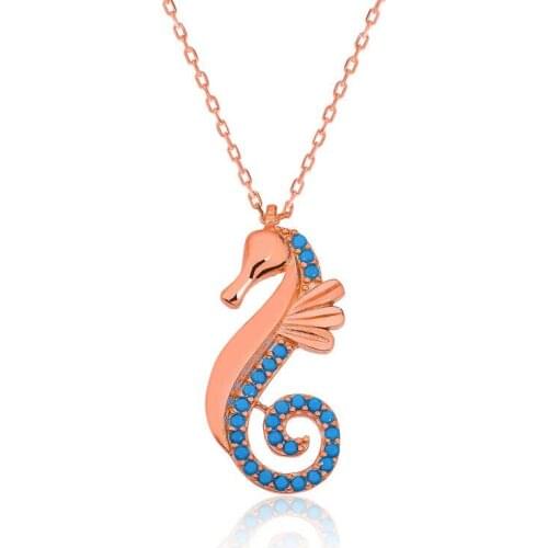 Silver Seahorse Lady Necklace