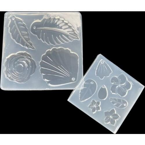 Flower Leaves Earrings Epoxy Resin Mold DIY Crafts Necklace Keychain Casting Tool Jewelry Pendant Silicone Mould