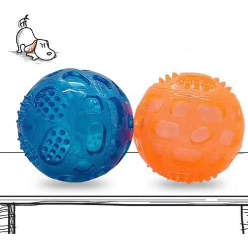 Dog Teeth Brushing Pet Chew Tooth Cleaner Dog Tooth Cleaning Exercise Ball Bite Resistant Sound Molar Training Ball