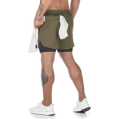 2020 Summer Running Shorts Men 2 In 1 Sports Jogging Fitness ShortsTraining Quick Dry Mens Gym Men Shorts Sport Gym Short Pants