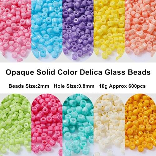 2mm Miyuki Delica Glass Japanes Beads Opaque Solid Waist Seed Beads Charm For Jewelry Making Necklace Diy Supplies Accessories