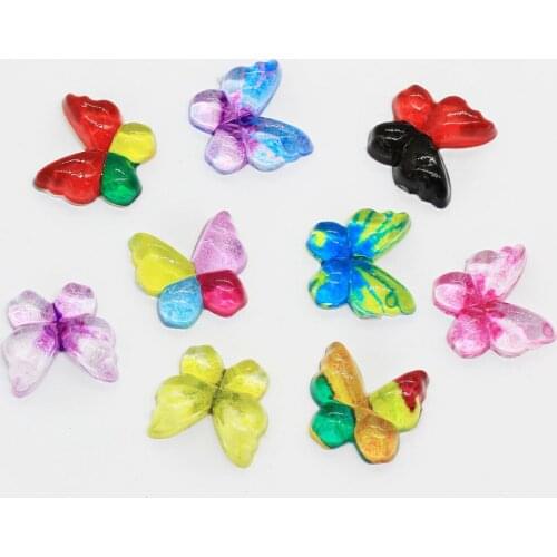 New Arrive Mix 10mm Resin Colorful Butterfly Flatback Rhinestone For Scrapbook Wedding DIY