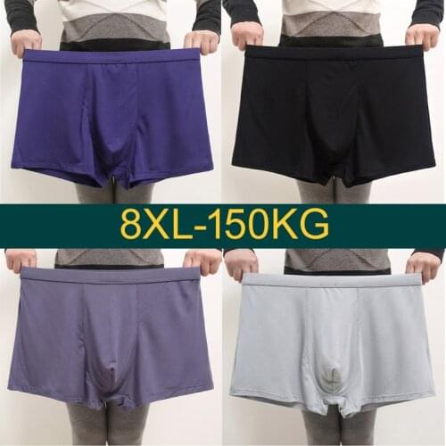 Large Size Male Bamboo Fiber Underwears Loose Boxers Oversized Panties 2xl 3xl 8XL7XL Belts Big Yards Mens Boxer Plus Size