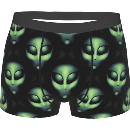 Extraterrestrial Aliens Glowing Green Alien Ripley Space Horror Movie Underpants Cotton Panties Man Underwear Print