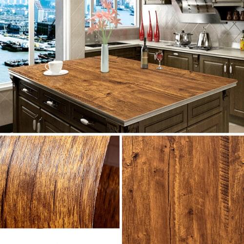 1m/2m wood grain vinyl wallpaper roll waterproof desktop cabinet door furniture renovation modern furniture decoration stickers