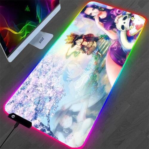 XGZ RGB Computer Mouse Pad Gamer MousePad Anime Game Big Mousemat White LED Backlight Desktop Backlight Pad Keyboard Pads